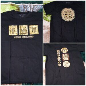 Pre-Colombino Ecuador T-Shirt Medium Black Unisex Cotton (Set of 3)